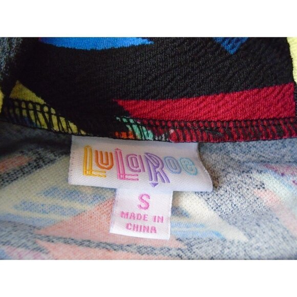 LulaRoe Abstract Geometric Square Triangle Print Jewel Tone Cape ~ Women S - Picture 2 of 6